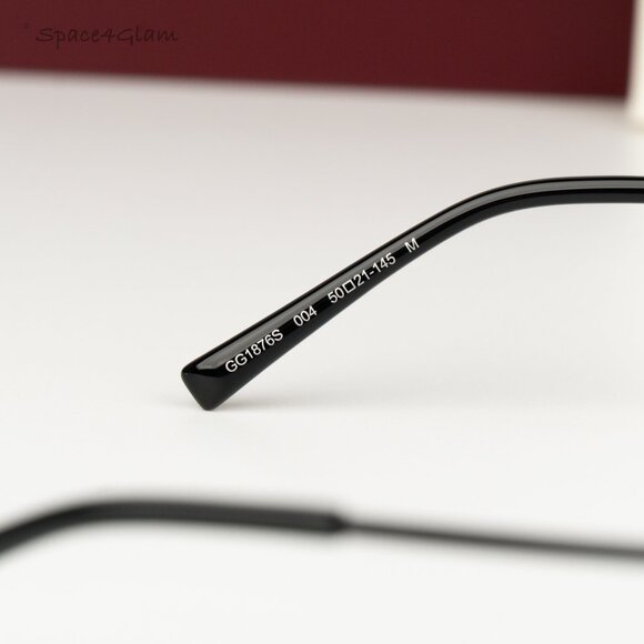 Gucci Women Sunglasses Metal Black Green Square GG1876S 004 NEW AUTHENTIC main image 5